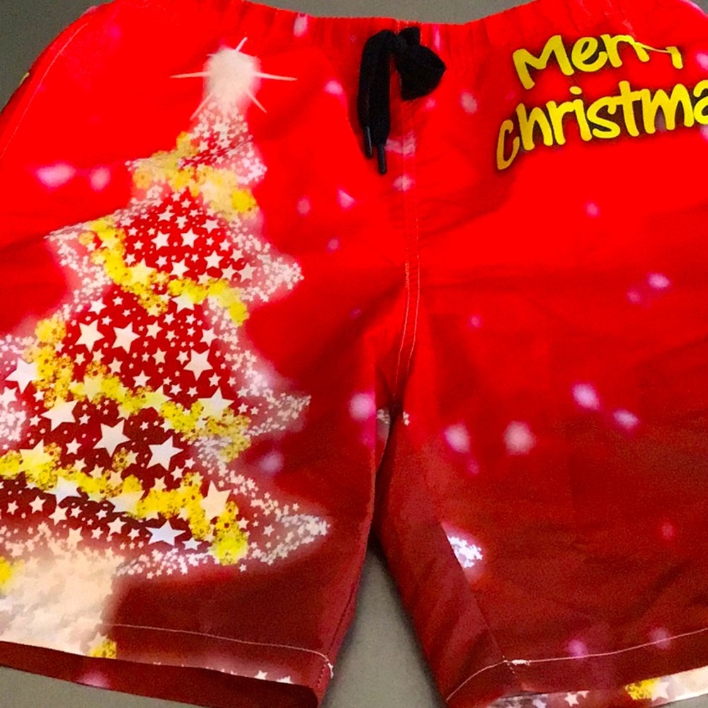 Merry Christmas swim trunks, L